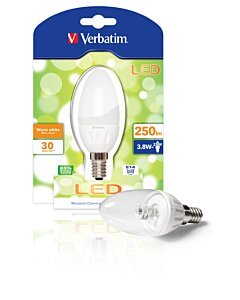 Lâmpada LED Verbatim Vela Translúcida E14 3,8W (25W)