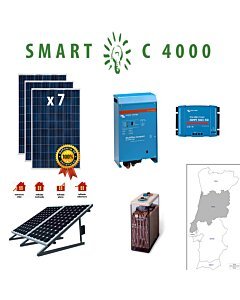 Kit Fotovoltaico SMART Híbrido Isolado C 4000Wh