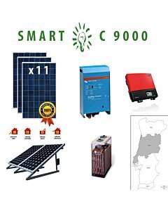 Kit Fotovoltaico SMART Híbrido Isolado C 9000Wh