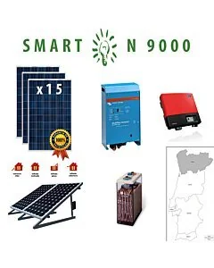 Kit Fotovoltaico SMART Híbrido Isolado N 9000Wh