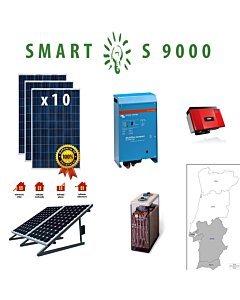 Kit Fotovoltaico SMART Híbrido Isolado S 9000Wh