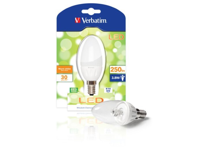 Lâmpada LED Verbatim Vela Translúcida E14 3,8W (25W)