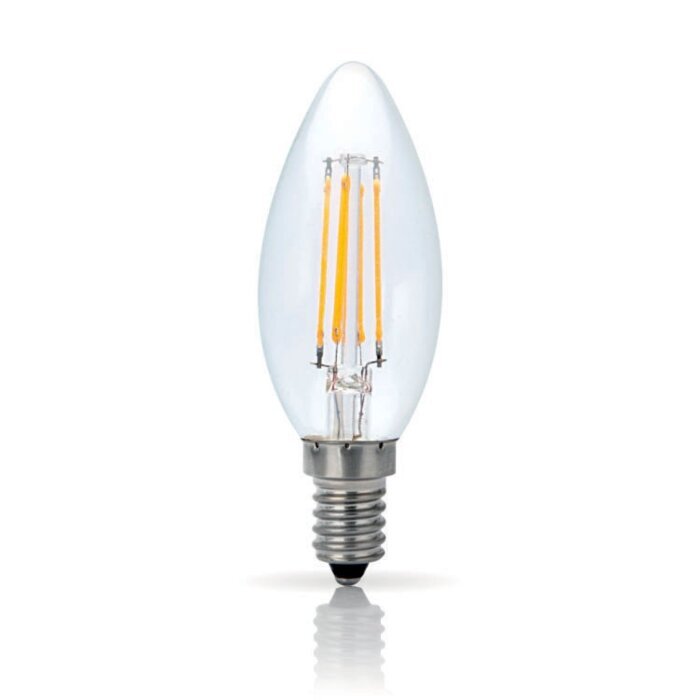 Lâmpada LED ASLO E14 Filamento Chama - Branco Quente - 4W - 400lm