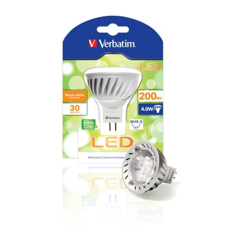 Lâmpada LED Verbatim Foco MR16 GU5.3 4W (20W)