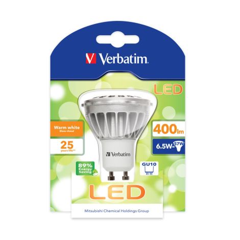 Lâmpada LED Verbatim Foco PAR16 GU10 6,5W (57W)